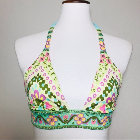 VICTORIA’S SECRET Floral Halter Bikini Top Size XS - Picture 1 of 9